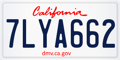 CA license plate 7LYA662