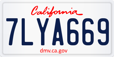 CA license plate 7LYA669
