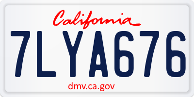 CA license plate 7LYA676