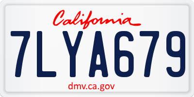 CA license plate 7LYA679