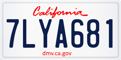 CA license plate 7LYA681