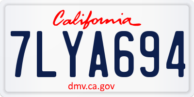 CA license plate 7LYA694