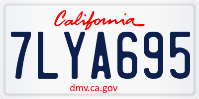 CA license plate 7LYA695