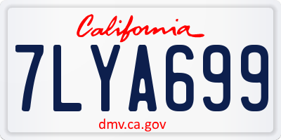 CA license plate 7LYA699