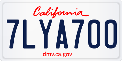 CA license plate 7LYA700