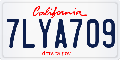 CA license plate 7LYA709