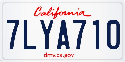 CA license plate 7LYA710