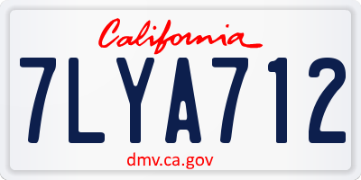 CA license plate 7LYA712