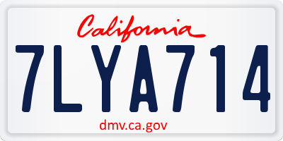 CA license plate 7LYA714