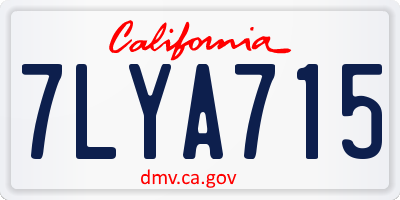 CA license plate 7LYA715