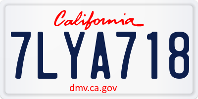 CA license plate 7LYA718