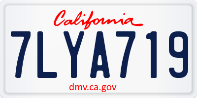 CA license plate 7LYA719