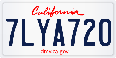 CA license plate 7LYA720