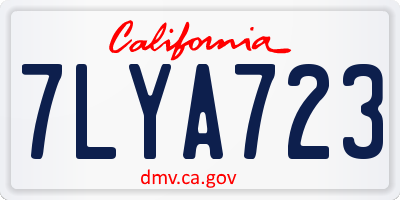 CA license plate 7LYA723