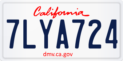 CA license plate 7LYA724