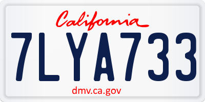 CA license plate 7LYA733
