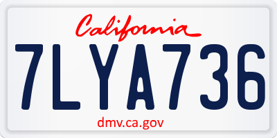 CA license plate 7LYA736