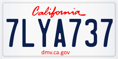 CA license plate 7LYA737