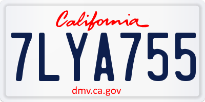 CA license plate 7LYA755