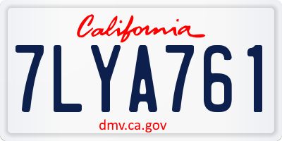 CA license plate 7LYA761