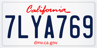 CA license plate 7LYA769