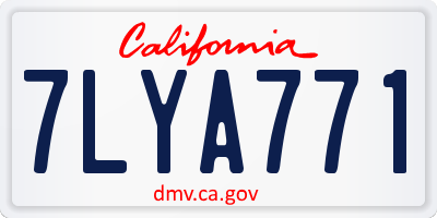 CA license plate 7LYA771