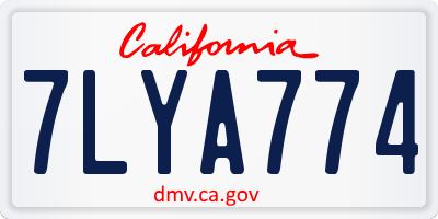 CA license plate 7LYA774