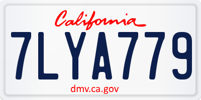 CA license plate 7LYA779