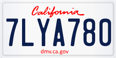 CA license plate 7LYA780