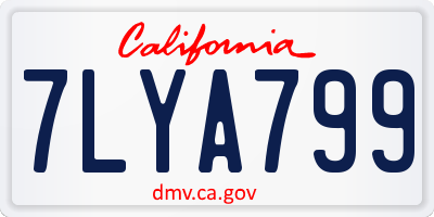 CA license plate 7LYA799