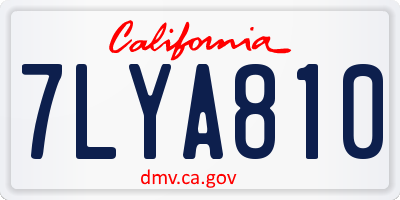 CA license plate 7LYA810