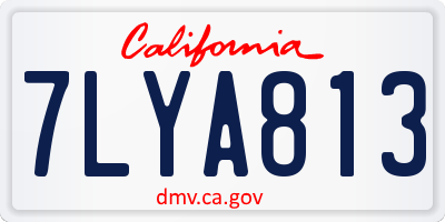 CA license plate 7LYA813