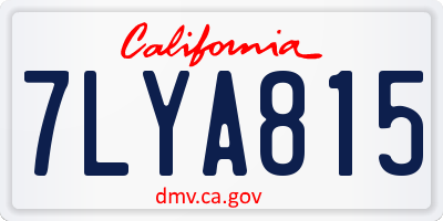 CA license plate 7LYA815