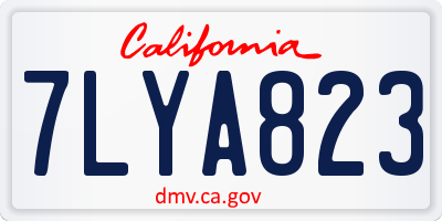 CA license plate 7LYA823