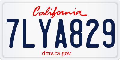 CA license plate 7LYA829