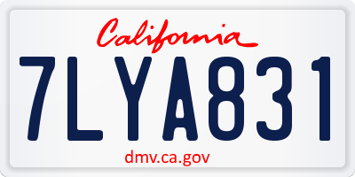 CA license plate 7LYA831