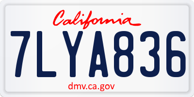 CA license plate 7LYA836