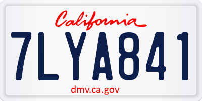 CA license plate 7LYA841