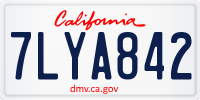 CA license plate 7LYA842