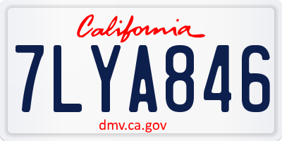 CA license plate 7LYA846