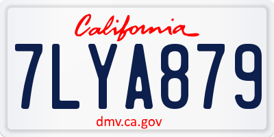 CA license plate 7LYA879