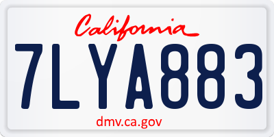 CA license plate 7LYA883