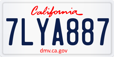 CA license plate 7LYA887