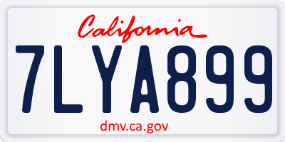 CA license plate 7LYA899