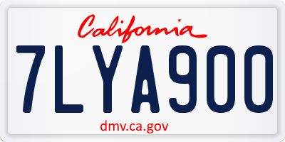 CA license plate 7LYA900