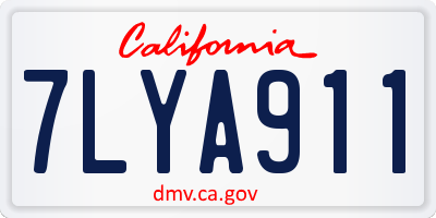 CA license plate 7LYA911