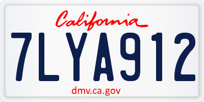 CA license plate 7LYA912