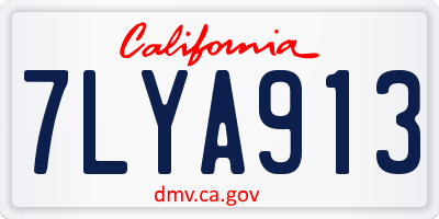 CA license plate 7LYA913
