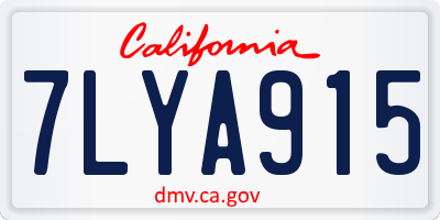 CA license plate 7LYA915