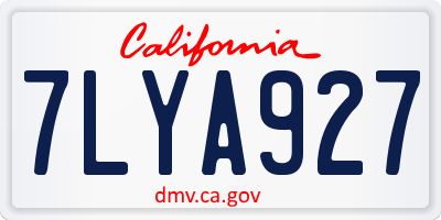 CA license plate 7LYA927